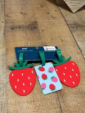 Dabney Lee Strawberry Luggage Tag Set, brand new with tags.
